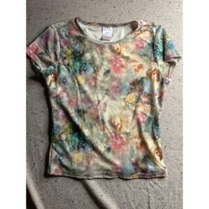 Y2K Cherub Mesh Baby Tee — Early 2000s Angelcore!